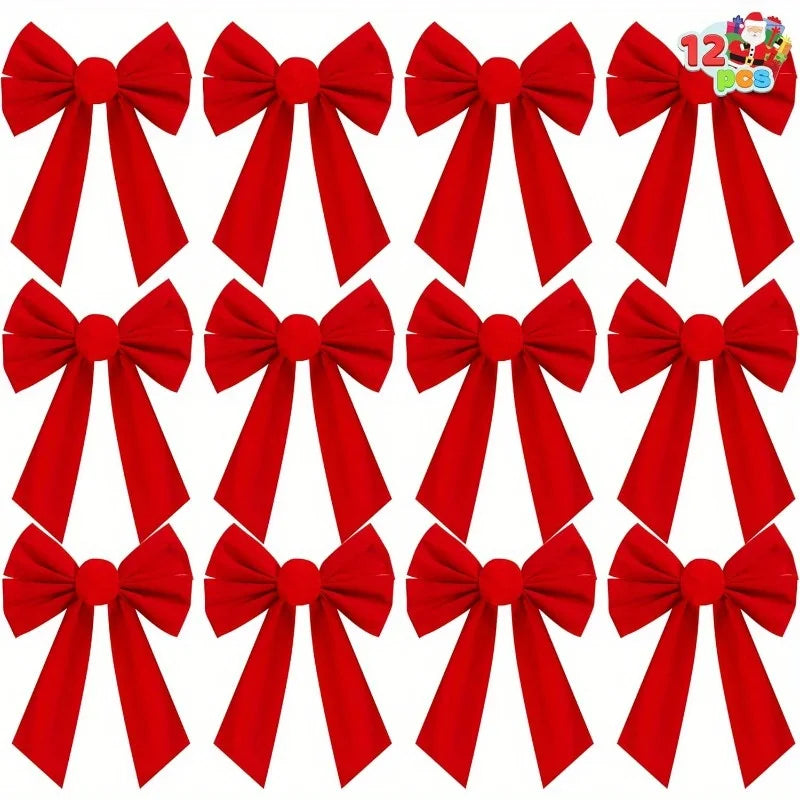 Joyfy Christmas Velvet Bows for Wreaths Garlands and Tree Decor