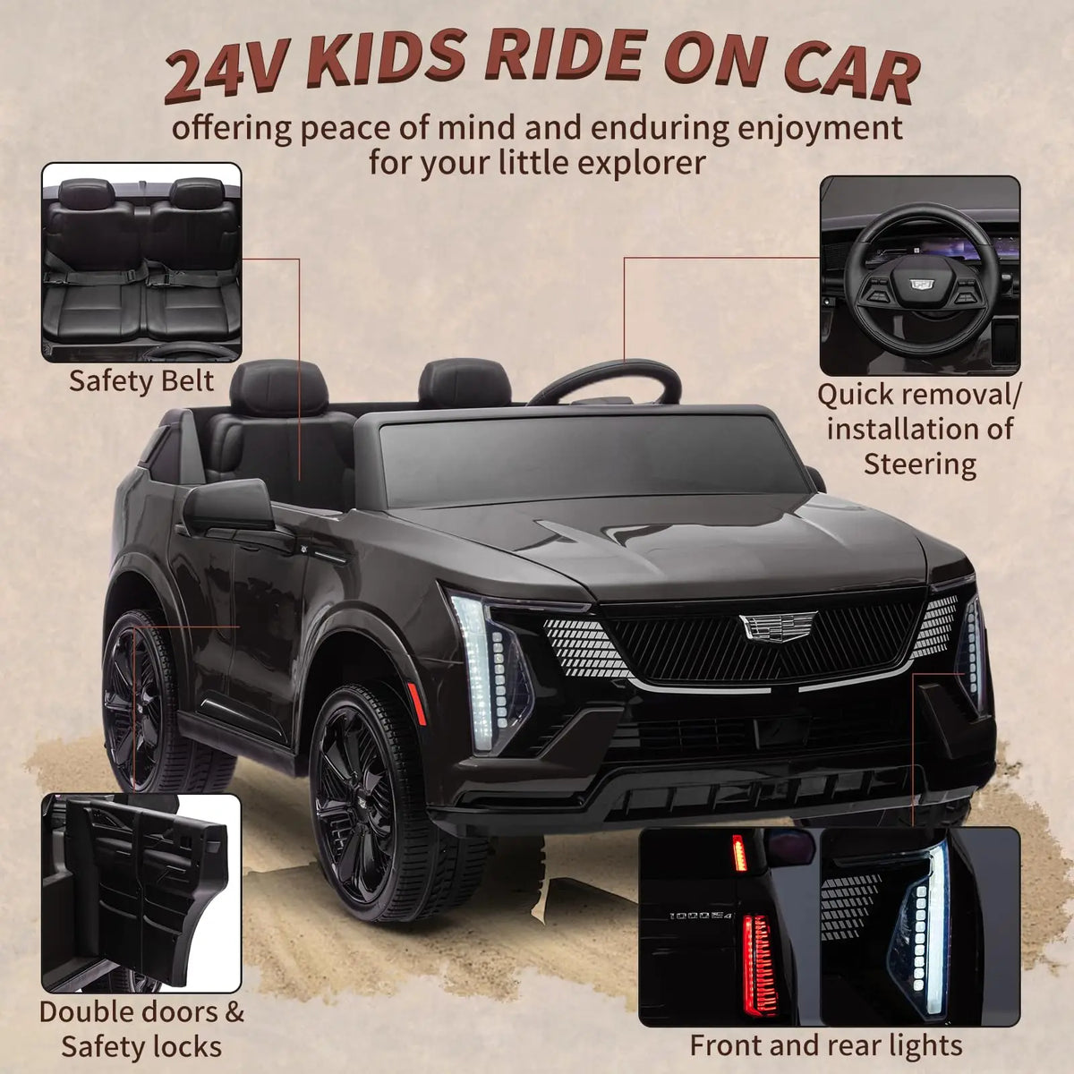HiMISS Two Seat Kids Ride On Car With Remote Control