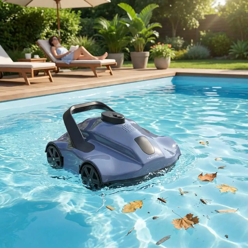 Cordless Robotic Pool Cleaner With Self Parking And Efficient Filtration
