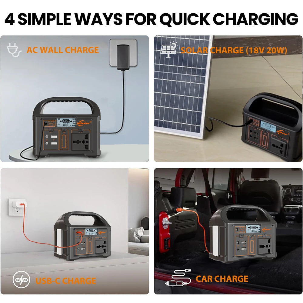 Jsdsolar Portable Solar Power Station With LiFePO4 Battery