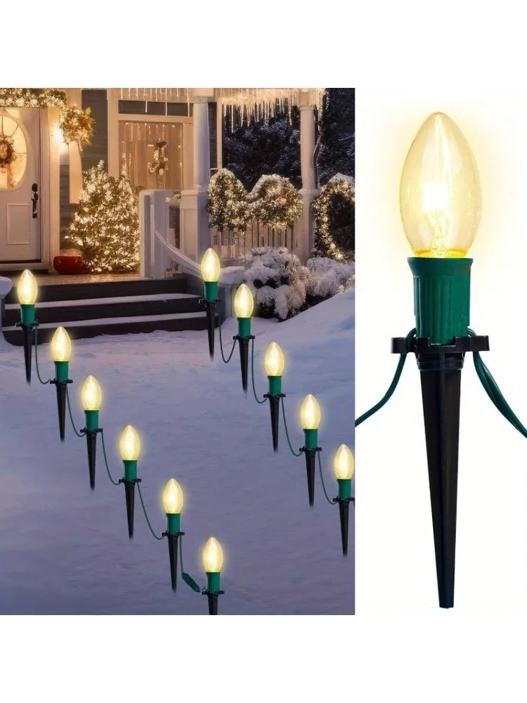 Joyfy Christmas C9 Pathway Lights for Outdoor Holiday Decor