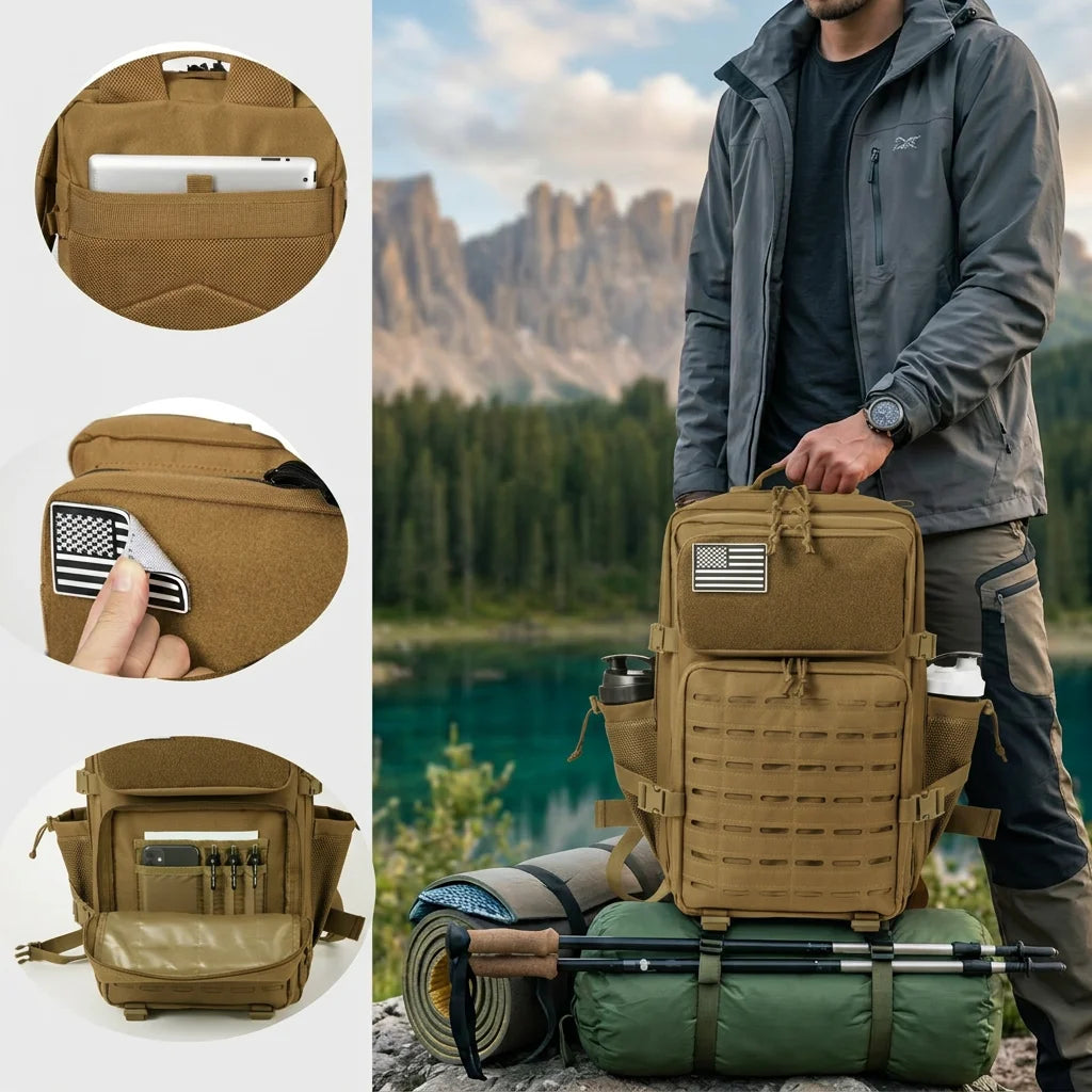 ReFire Gear Tactical MOLLE Backpack for Hiking Camping and Travel
