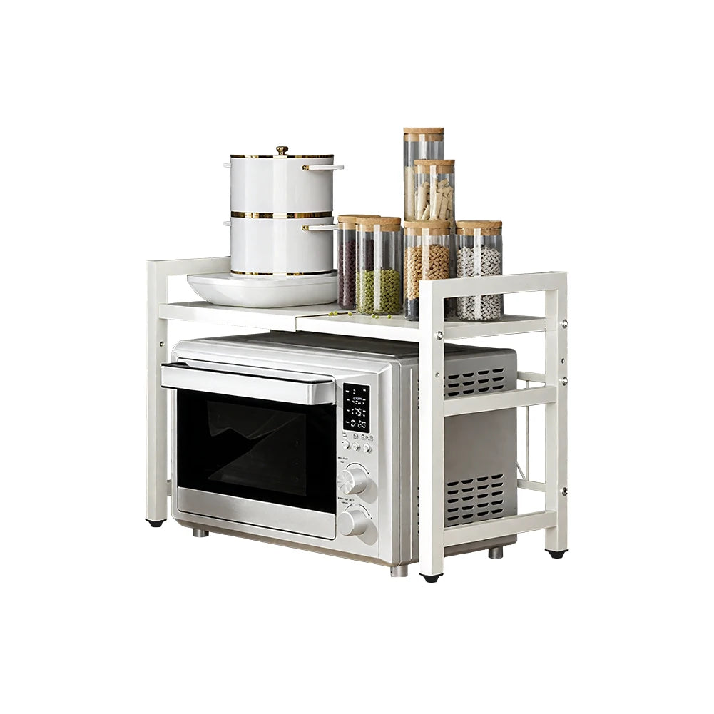 Expandable Microwave Shelf Organizer For Kitchen Countertop Storage