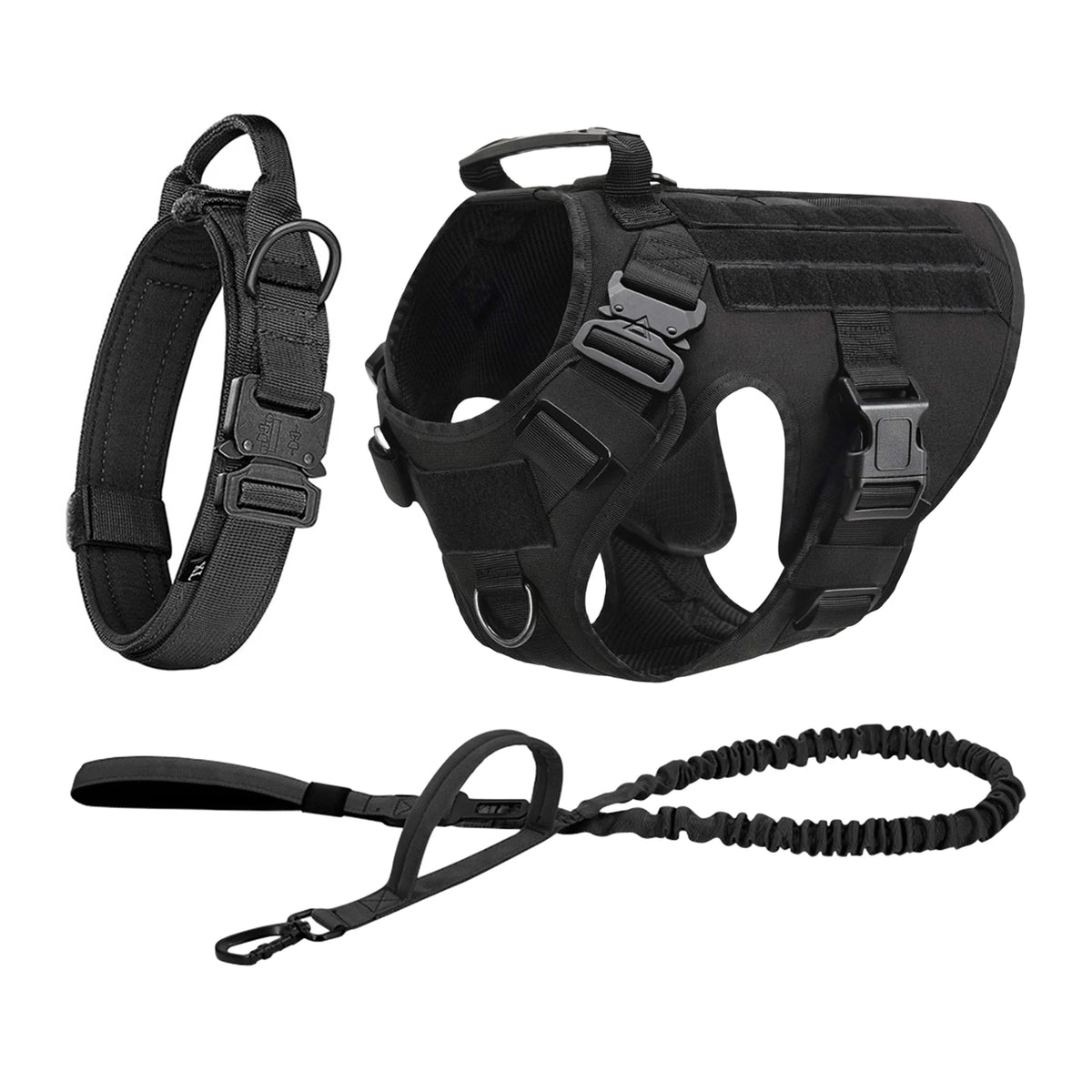 Petravel Tactical Dog Harness With Molle Pouches And Quick Release