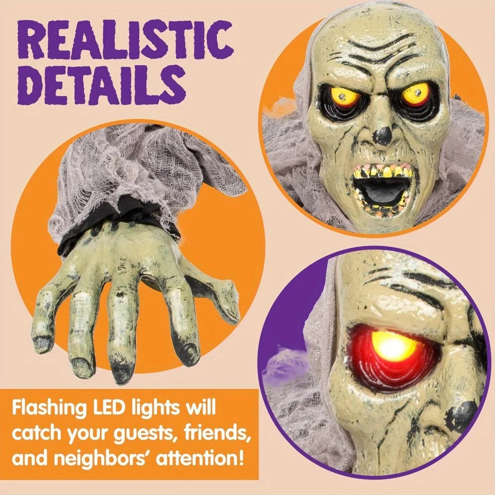 Joyfy Groundbreaker Zombie Halloween Decor With Sound And Flashing Eyes