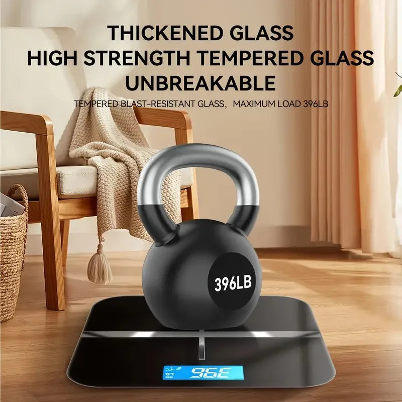 Digital Body Weight Scale With Backlit LCD And Temperature Display