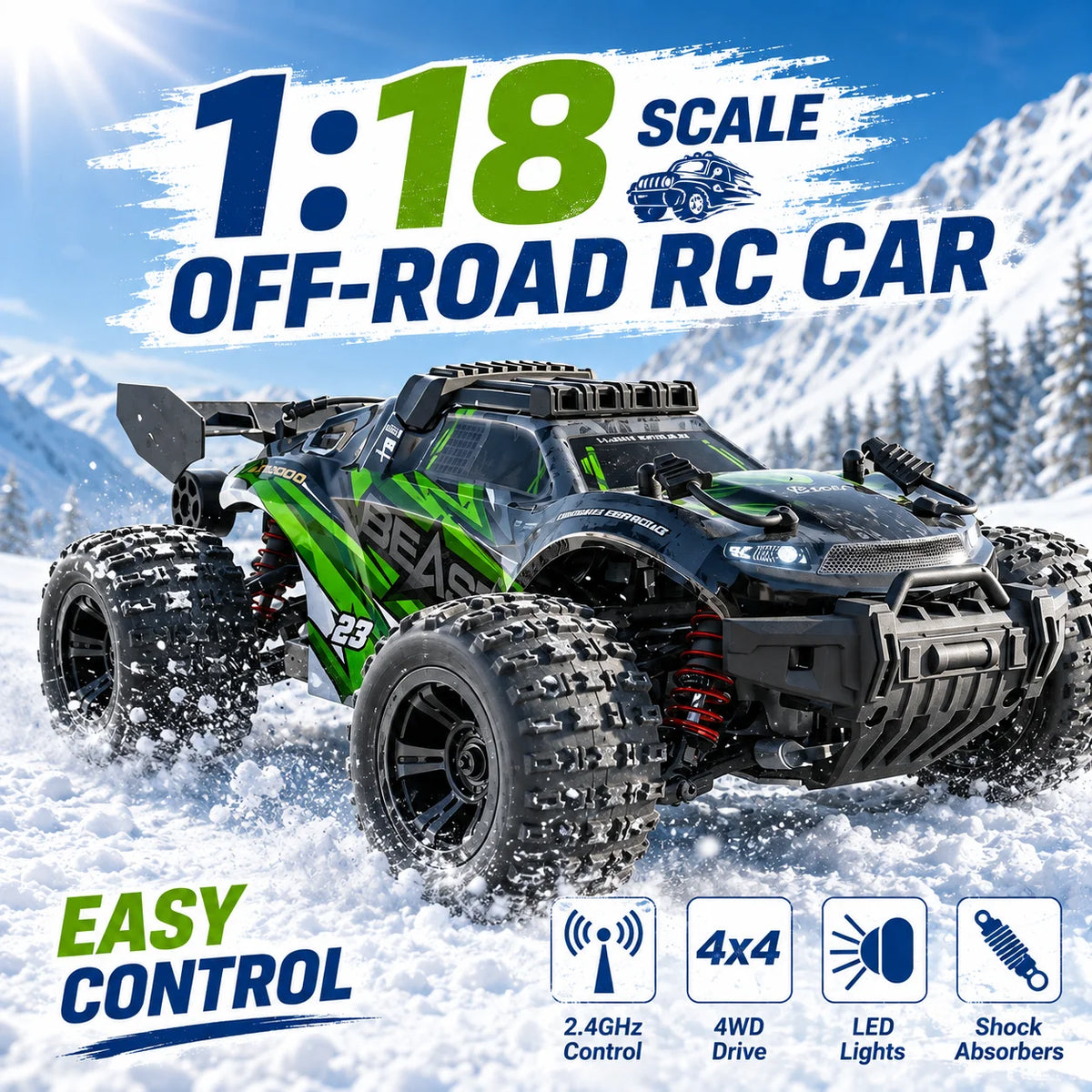ZNLYRION 4WD Off Road RC Buggy With Metal Bottom Plate