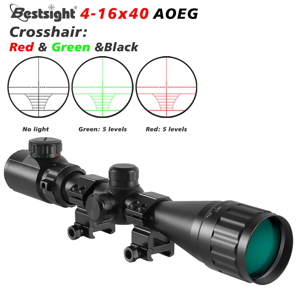 Nabila Illuminated Red Green Dot Adjustable Objective Rifle Scope