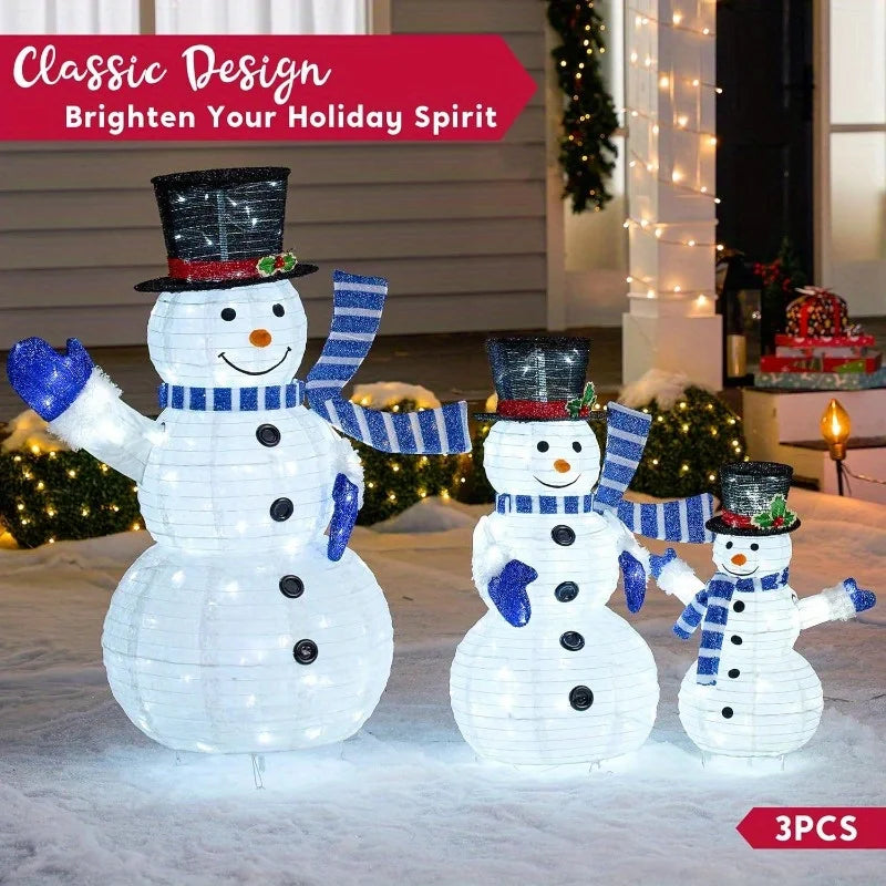 Joyfy Collapsible Snowman LED Yard Lights for Christmas Holiday Decor