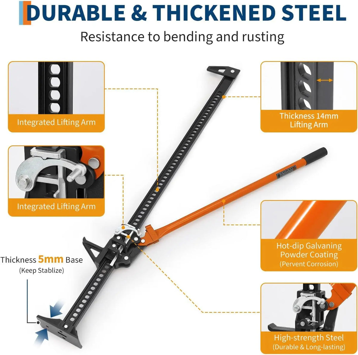 HiMISS Heavy Duty Farm Jack for Truck and SUV Recovery