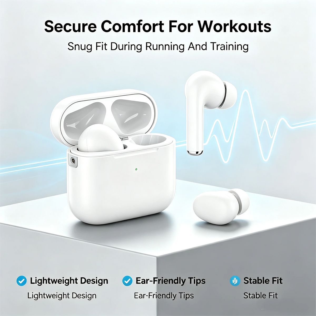 ZZLOVE Wireless Heart Rate Monitor Bluetooth Noise Cancelling Sport Earbuds