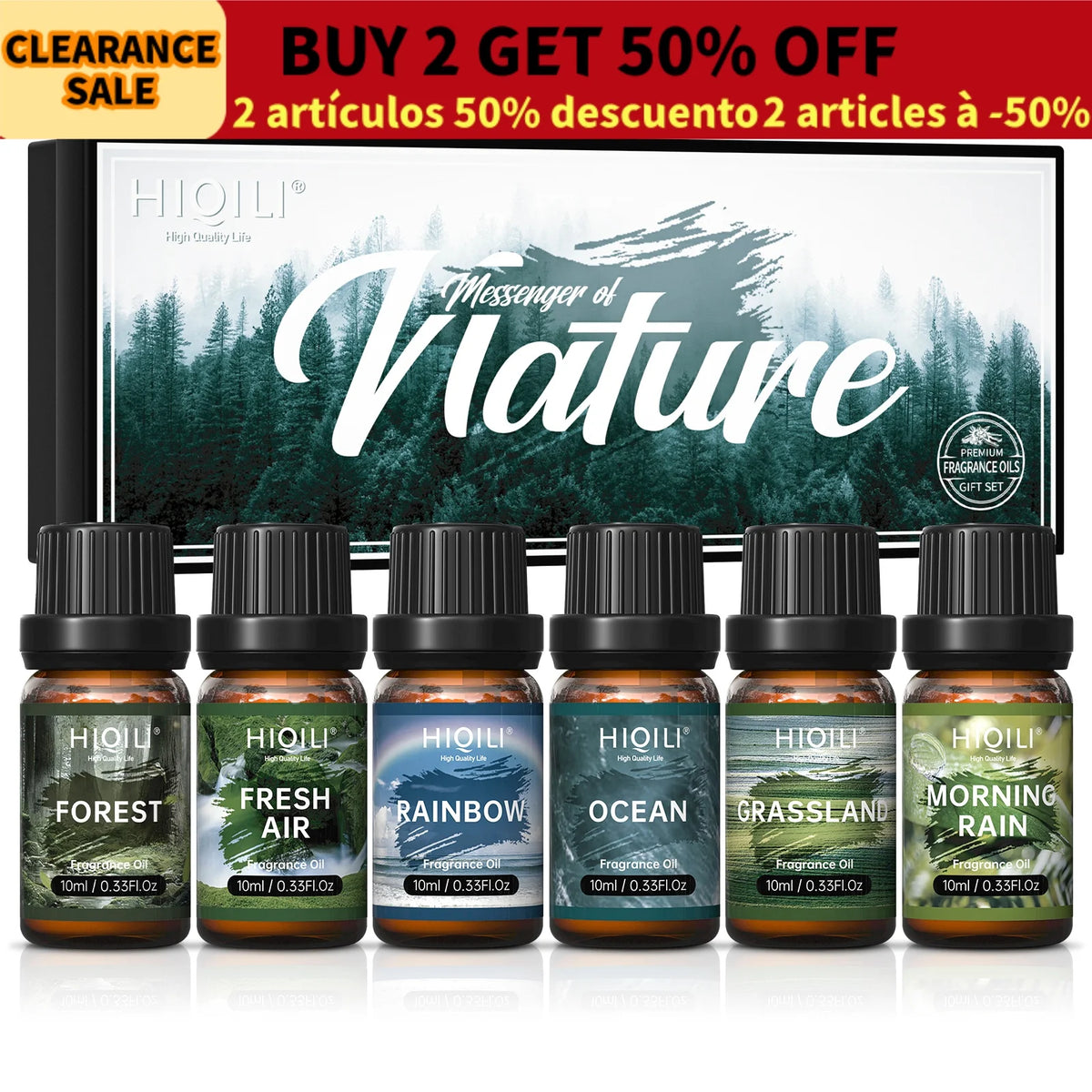 HIQILI Nature Inspired Essential Oil Gift Set For Aromatherapy