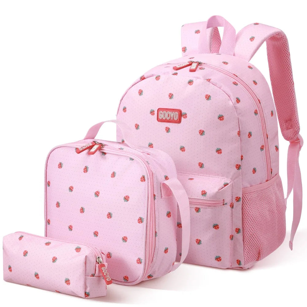 Girls School Backpack Set With Lunch Bag And Pencil Case