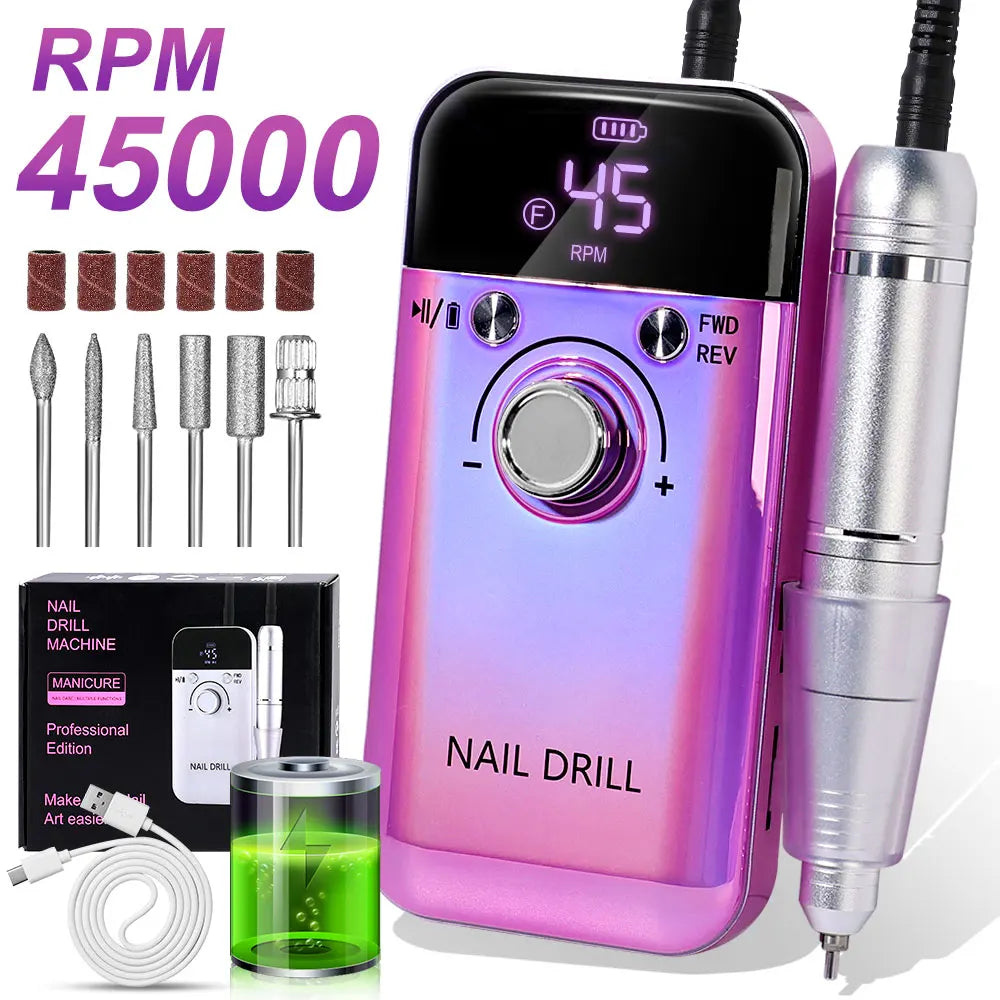 Limegirl Rechargeable Electric Nail Drill and Polishing File Kit