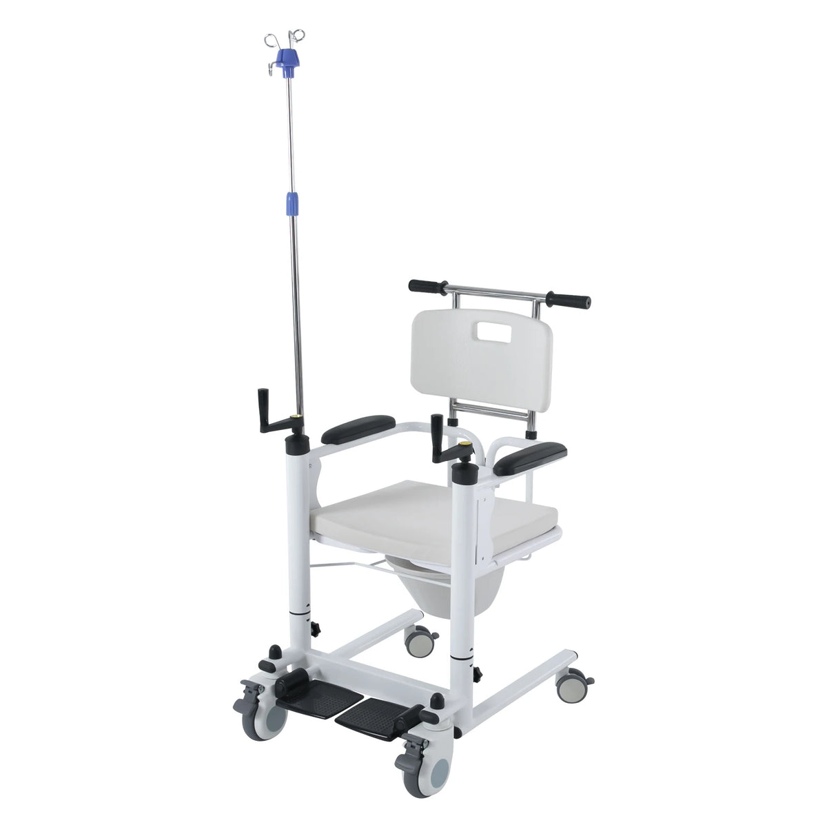 Multifunctional Height Adjustable Patient Transfer Chair with Commode Support
