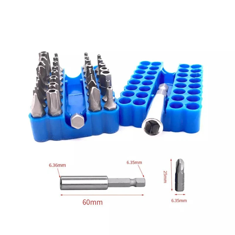 Security Screwdriver Bit Set With Magnetic Extension Holder