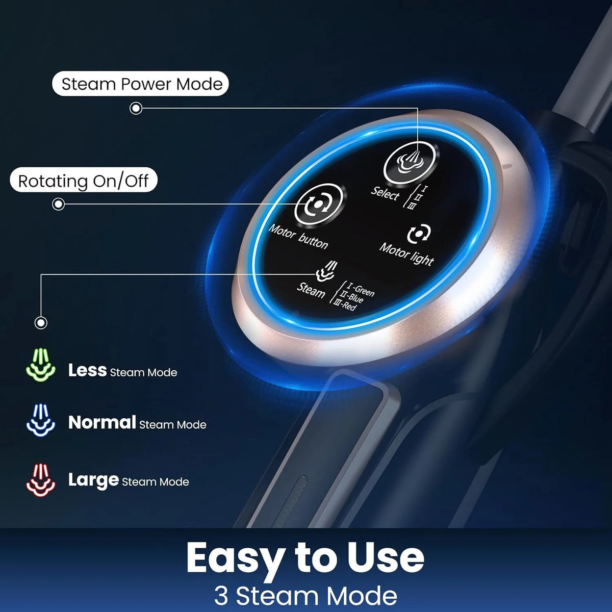 INSE Steam Mop Cleaner With Rotating Pad For Hard Floors