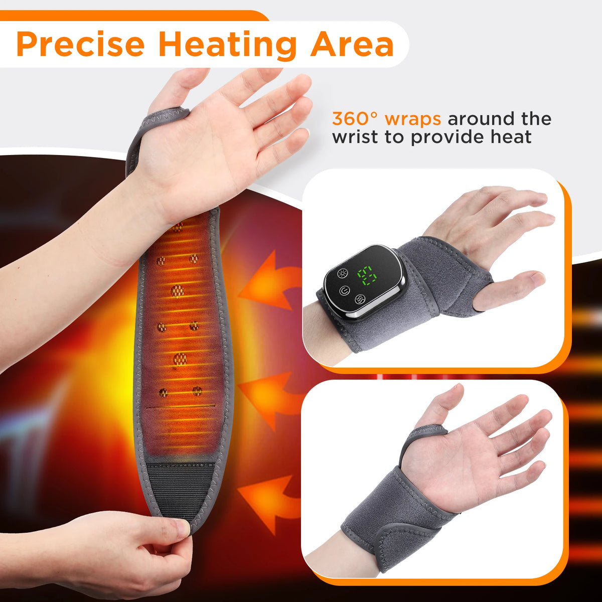 Hailicare Cordless Heated Hand And Wrist Massager With Vibration