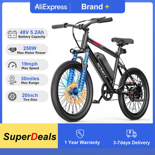 AOVOPRO Electric Commuter Bike With Removable Battery And Front Suspension
