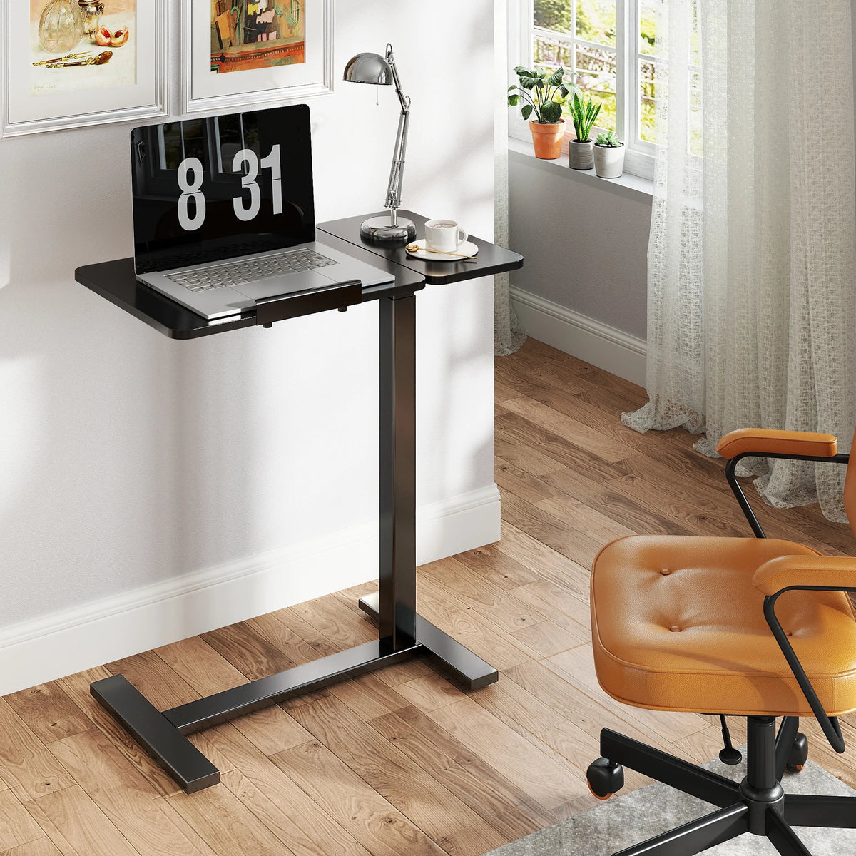 JHK Adjustable Overbed Lap Desk With Wheels And Tilting Top