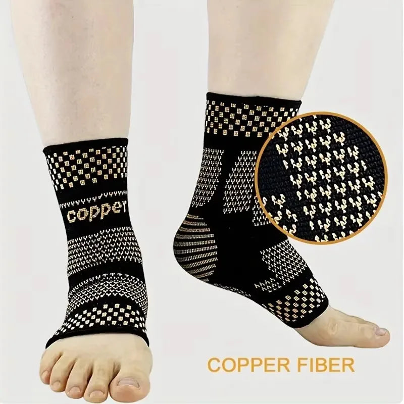 Copper Infused Compression Ankle Support Sleeve for Sports Recovery